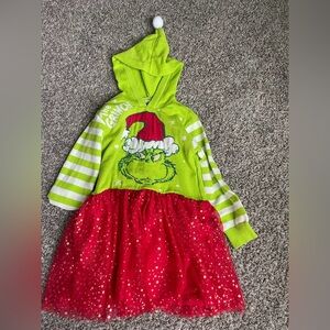 Festive Grinch dress - Lime Green and Red
